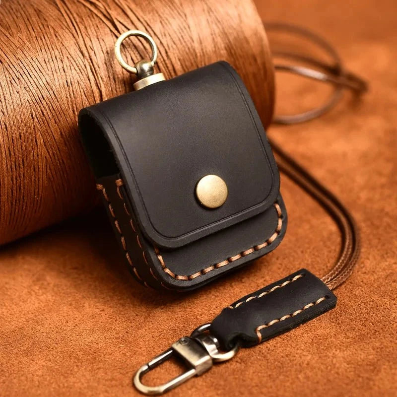 Genuine Leather AirPods Case with Lanyard