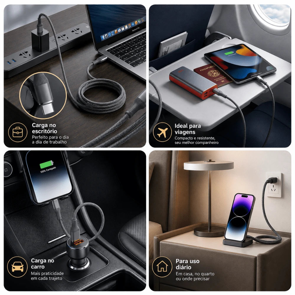 6.6ft USB-C Cable with 100W Fast Charging