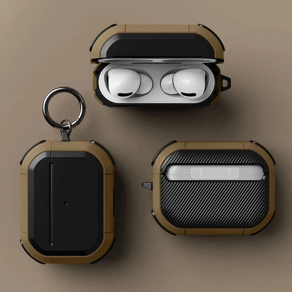 Shockproof AirPods Case with Metal Keychain