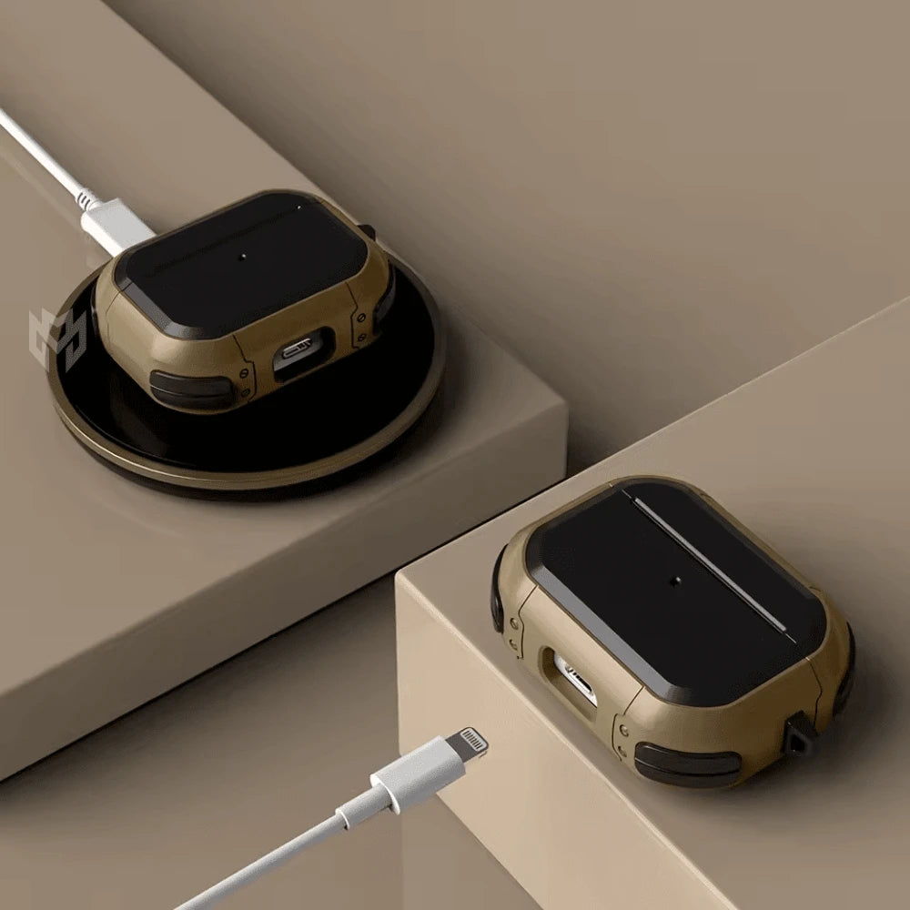 Shockproof AirPods Case with Metal Keychain