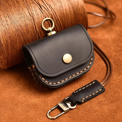 Genuine Leather AirPods Case with Lanyard