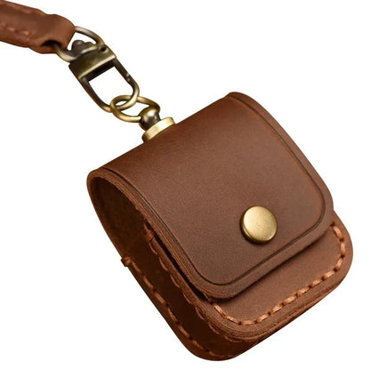 Genuine Leather AirPods Case with Lanyard