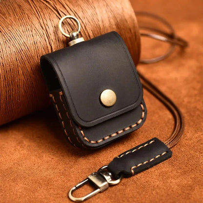 Genuine Leather AirPods Case with Lanyard